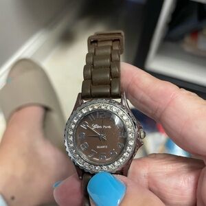 Geneva Brown Smartwatch with Crystal Bezel